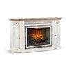 Marble White TV Console w/ Fireplace