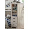 Tree House Bookcase Cabinet (Weathered White/ Gray)