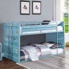 Cargo Youth Twin over Twin Low Bunk Bed (Aqua)
