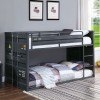 Cargo Youth Twin over Twin Low Bunk Bed (Gunmetal)