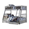 Jason Gray Twin over Full Bunk Bed w/ Storage