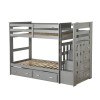 Allentown Twin Bunk Bed w/ Trundle (Gray)
