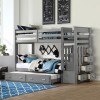 Allentown Twin Bunk Bed w/ Trundle (Gray)