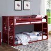 Cargo Youth Twin over Twin Low Bunk Bed (Red)