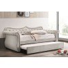 Adkins Upholstered Daybed w/ Trundle (Beige)