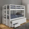 Micah Twin Bunk Bed w/ Trundle (White)