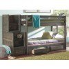 Wrangle Hill Twin Bunk Bed w/ Storage and Stairway Chest (Gun Smoke)