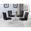 4038 Round Dining Room Set w/ Black Parson Chairs