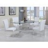 4038 Rectangular Small Dining Room Set w/ White Parson Chairs