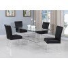 4038 Rectangular Large Dining Room Set w/ Black Parson Chairs
