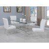 4038 Rectangular Large Dining Room Set w/ White Parson Chairs