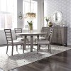 Modern Farmhouse Round Dining Room Set w/ Ladder Back Chairs