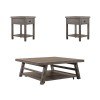 Modern Farmhouse Square Occasional Table Set (Dusty Charcoal)