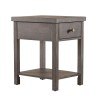 Modern Farmhouse Drawer Chairside Table (Dusty Charcoal)