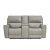 Laredo Cement Power Lay-Flat Reclining Loveseat w/ Console