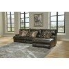 Como 3-Piece Reclining Right Chaise Sectional (Chocolate)