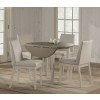 Clarion Round Dining Room Set w/ Upholstered Chairs (Sea White)