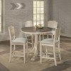 Clarion Round Counter Dining Set w/ Open Back Stools (Sea White)