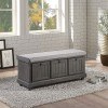 Woodwell Lift Top Storage Bench (Distressed Dark Gray)