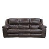 Transformer II Triple Reclining Sofa w/ Drop-Down Table (Chocolate Italian Leather)
