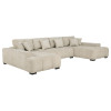 Cannella Beige U-Shaped Double Chaise Sectional