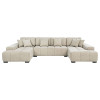 Cannella Beige U-Shaped Double Chaise Sectional