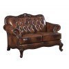 Victoria Rolled Arm Leather Loveseat