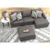 Minori Steel 3-Piece Right Chaise Sectional Set w/ Ottoman