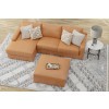 Minori Whiskey 3-Piece Left Chaise Sectional Set w/ Ottoman