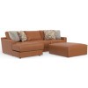 Minori Whiskey 3-Piece Left Chaise Sectional Set w/ Ottoman