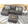 Minori Steel 3-Piece Left Chaise Sectional Set w/ Ottoman