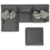 Minori Steel 3-Piece Left Chaise Sectional Set w/ Ottoman