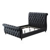 Kyrie Black Upholstered Sley Bed