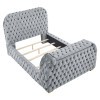 Natalia Grey Upholstered Bed w/ Fireplace and TV Lift