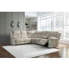 Family Den Pewter Power Reclining Sectional w/ Right Console Loveseat