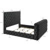Josephine Black Upholstered Bed w/ TV Lift