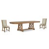 Echelon 118 Inch Dining Room Set w/ Upholstered Parquet Back Chairs