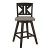 Amsonia Divided X-Back Swivel Counter Height Chair (Black) (Set of 2)