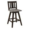 Amsonia Vertical Slat-Back Swivel Counter Height Chair (Black) (Set of 2)