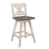 Amsonia Swivel Counter Chair (Antique White) (Set of 2)