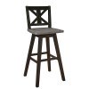 Amsonia X-Back Swivel Pub Height Chair (Black) (Set of 2)