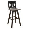 Amsonia Divided X-Back Swivel Pub Height Chair (Black) (Set of 2)