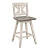 Amsonia Divided X-Back Swivel Pub Height Chair (White) (Set of 2)