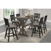 Amsonia Counter Height Dining Set w/ Vertical Slat-Back Chairs (Black)