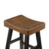Caspian Pub Height Stool (Black and Brown) (Set of 2)