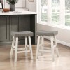 Caspian Counter Height Stool (White and Coffee) (Set of 2)