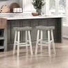 Caspian Pub Height Stool (White and Coffee) (Set of 2)