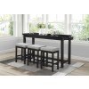 Connected 4-Piece Counter Height Dining Set (Black)