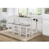 Connected 4-Piece Counter Height Dining Set (White)