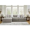 Avaliyah Ash 3-Piece Left Chaise Sectional